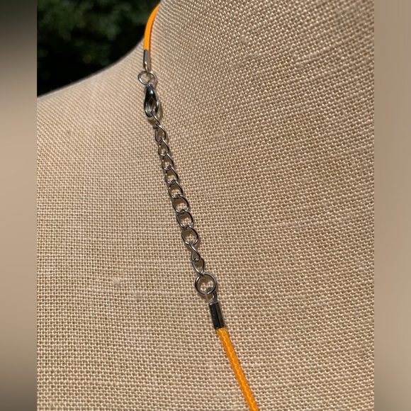 Handmade Dagger Light Pink Resin Crystal Amulet Necklace & Butterfly Charm - Picture 7 of 9